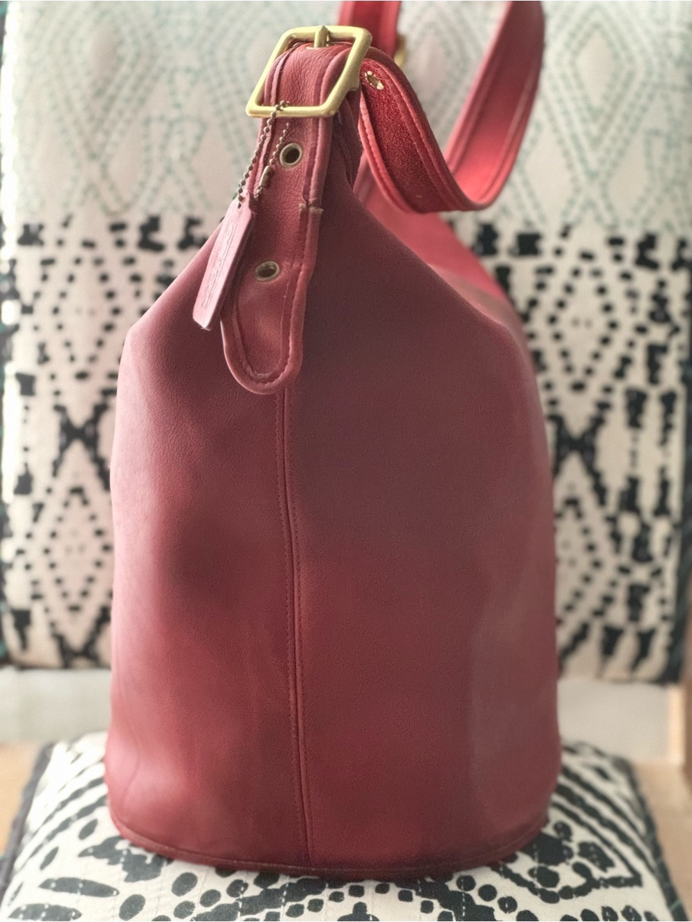 Vintage COACH 9085 XL Duffle Sac Feed Bag RED ❤️‍🔥 - Picture 4 of 11